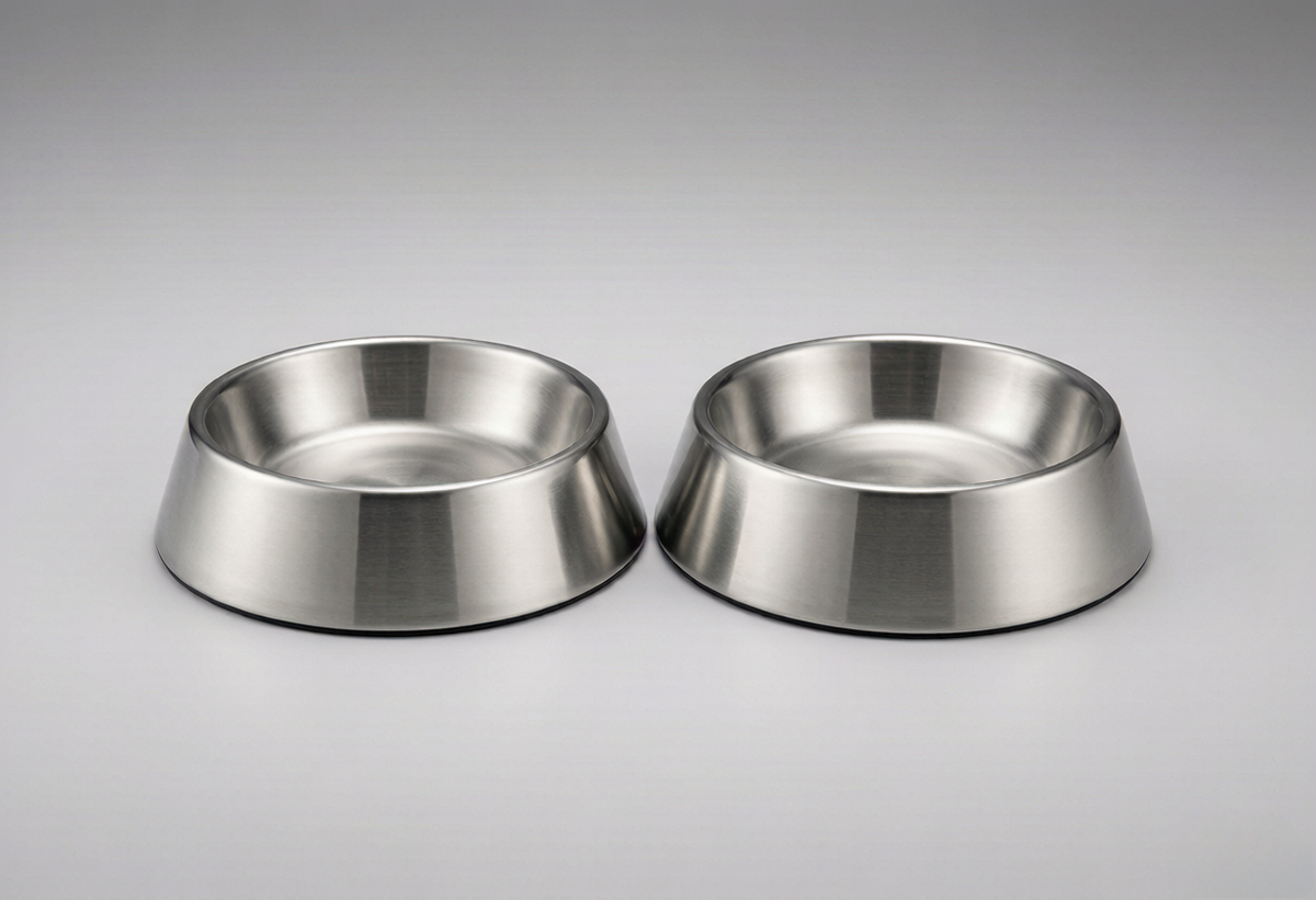 Stainless Cat Bowls, Shallow Whisker-Free 2-Pk – GD-Meow