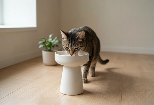 Elevated Ceramic Cat Bowl, High Base – GD-Meow
